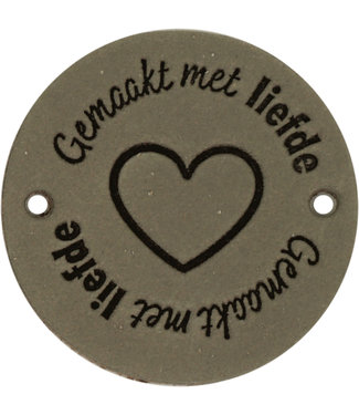 Durable Leren Label Gemaakt met Liefde rond 3,5cm col 002