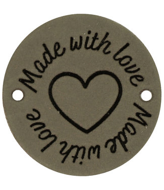 Durable Leren Label Made with Love rond 3,5cm col 002