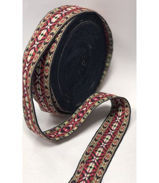 Bag Strap 38mm woven Rood/Gold
