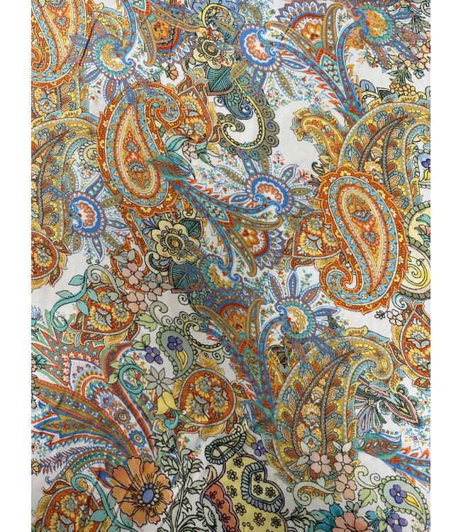 Viscose paisley print gekleurd