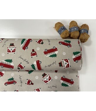 B&B fabrics Linnenlook Christmas Volkswagen - Deco Tafelkleed stof