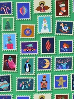 ALB stoffe Christmas Stamps Green