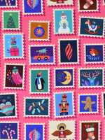 ALB stoffe Christmas Stamps Pink