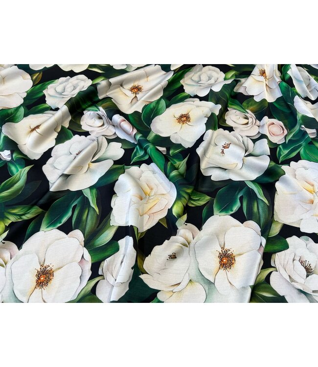 Alta Mode - Zwart met bloemen DG Viscose
