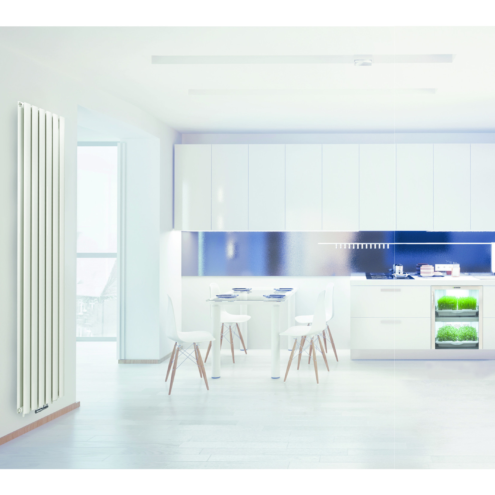 Verticale radiator ovale buizen  Mat wit - 1800 x 600