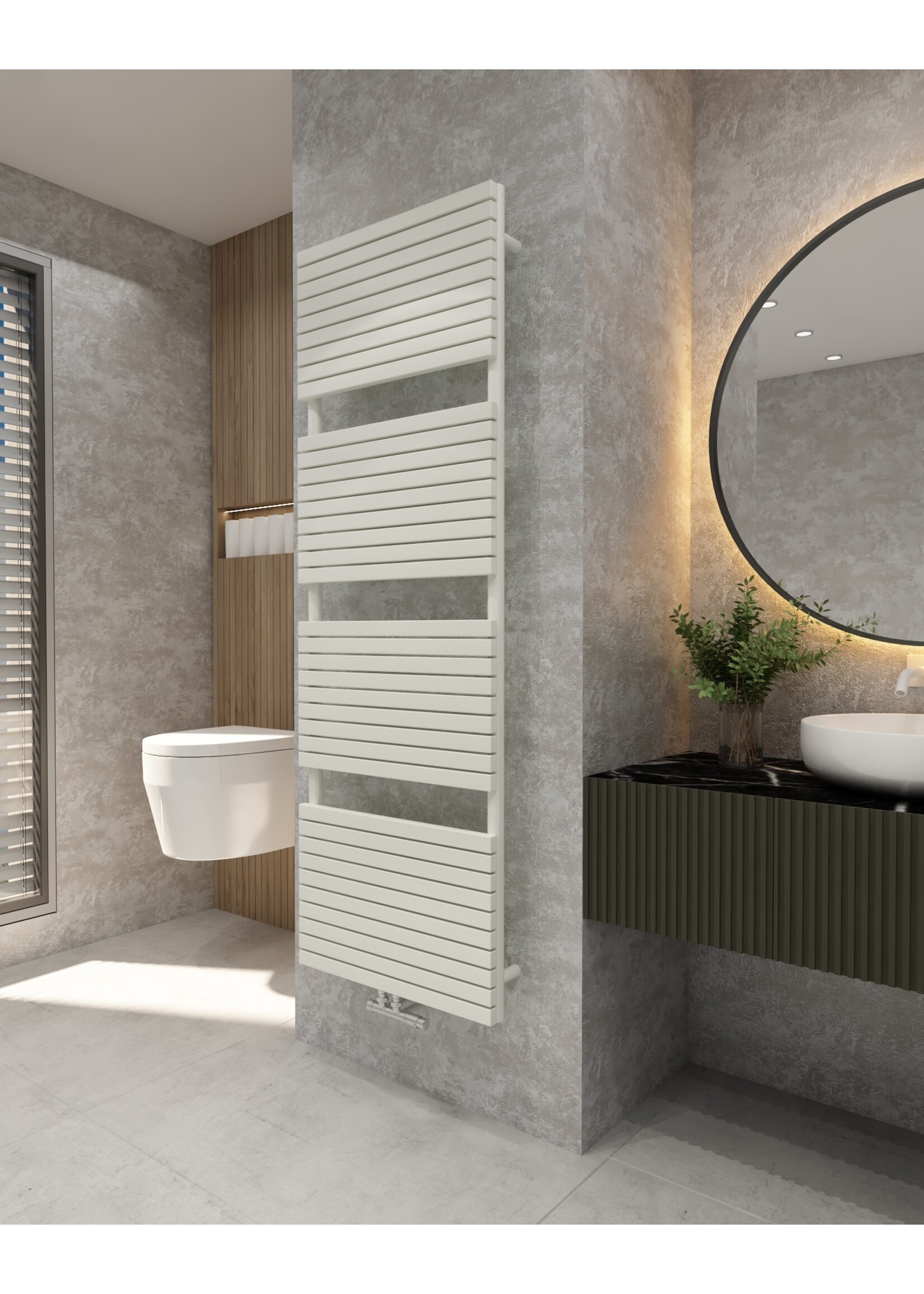 Verezzo  handdoekradiator mat wit 60 x 180 cm