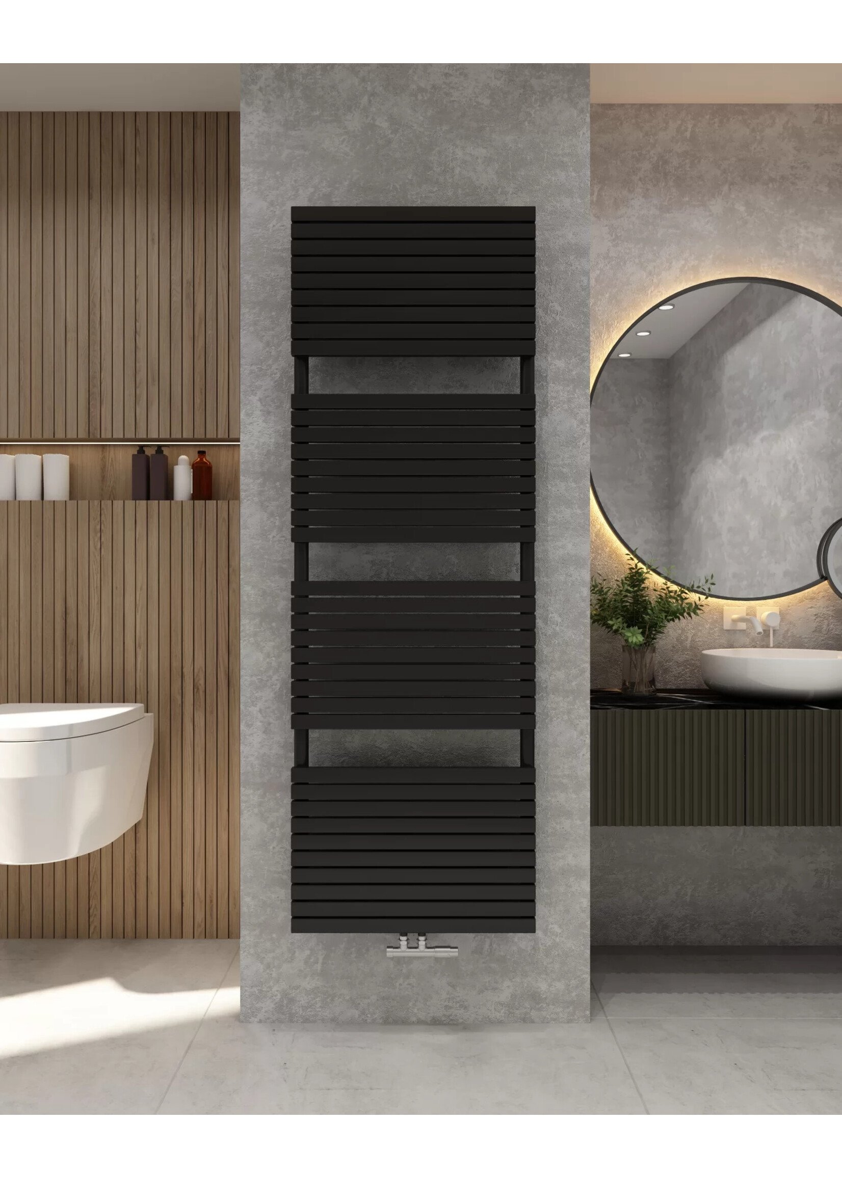 Verezzo handdoekradiator mat zwart 60 x 180 cm