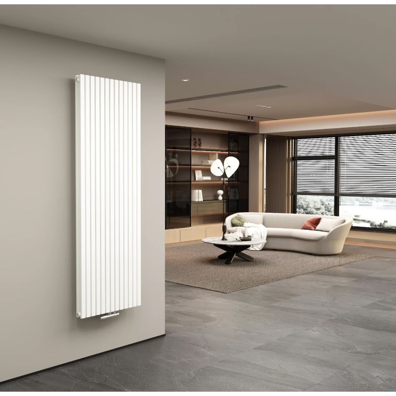 180x50 cm Double radiateur design Vero blanc mat