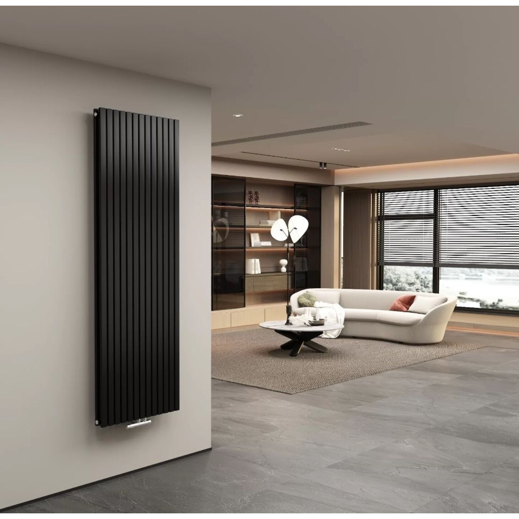 180x50 cm Double radiateur Vero design noir mat