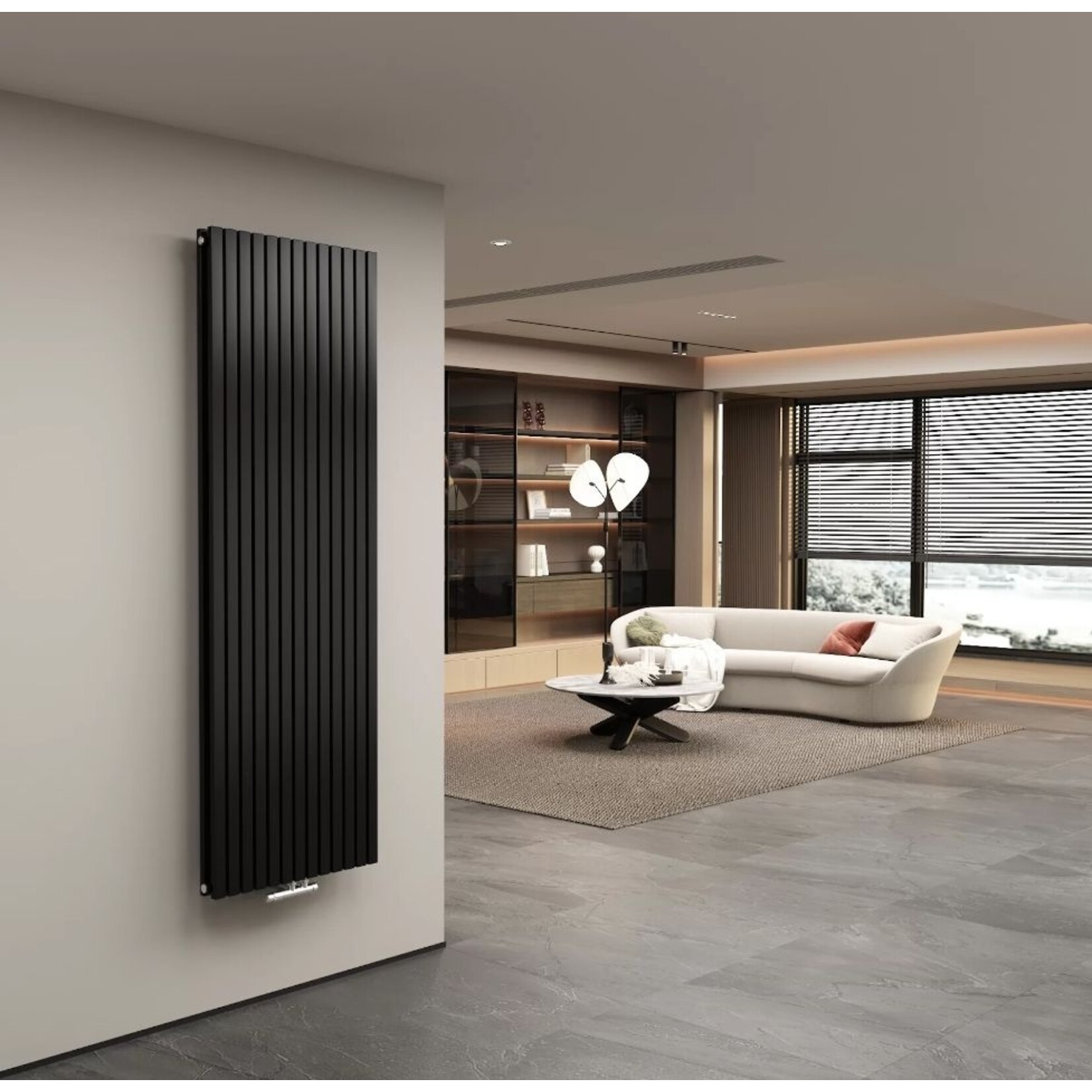 180x50 cm Dubbele design radiator Vero mat zwart
