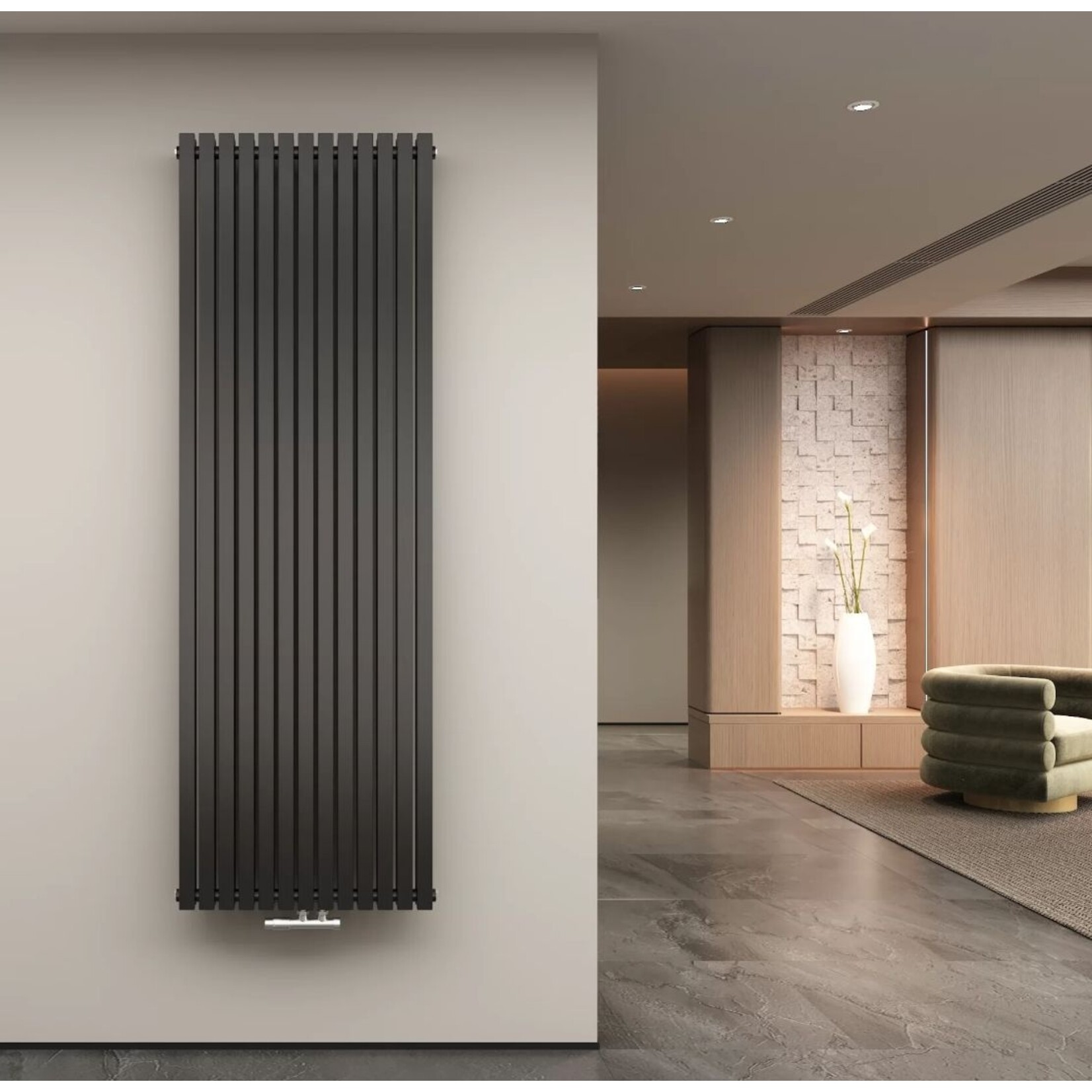 180x50 cm Dubbele design radiator Vero mat zwart