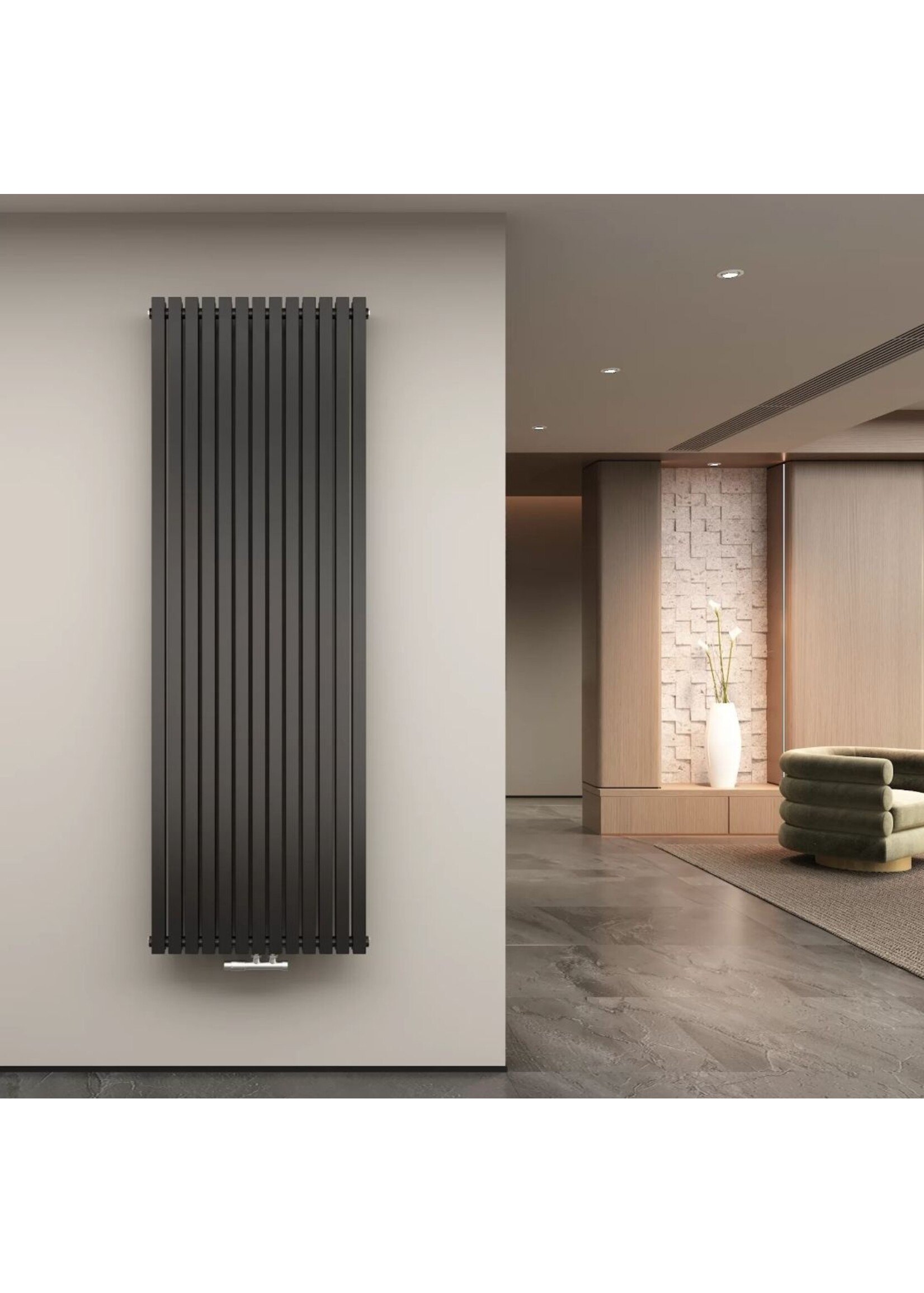 180x50 cm Dubbele design radiator Vero mat zwart