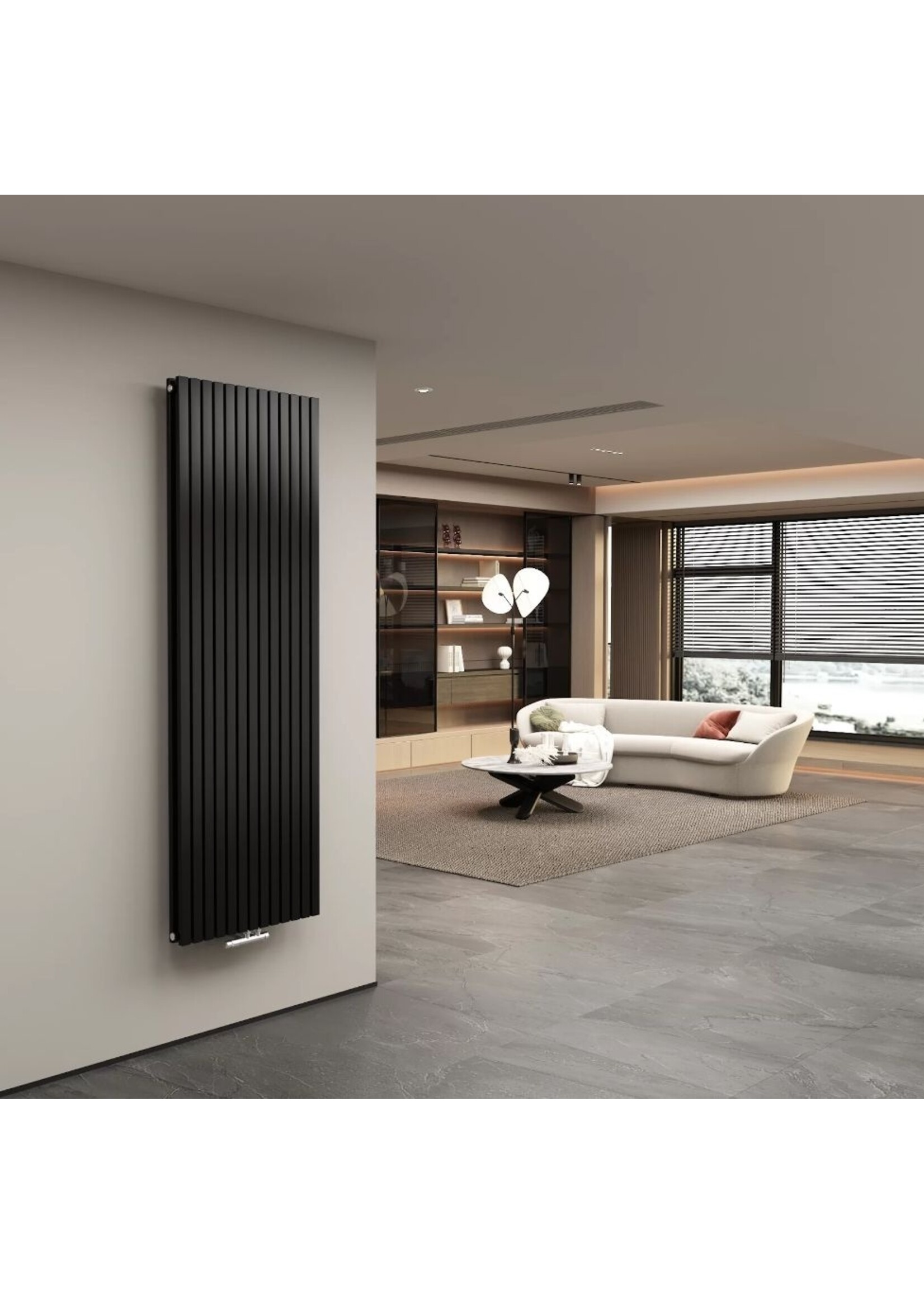 180x60 cm Double radiateur design Vero noir mat