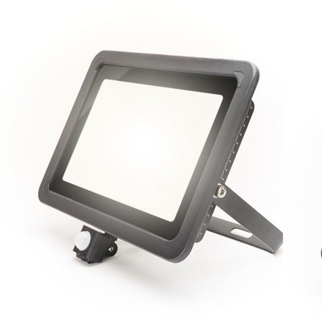 PURPL LED Breedstraler met Sensor 100W Helder Wit IP44 Zwart