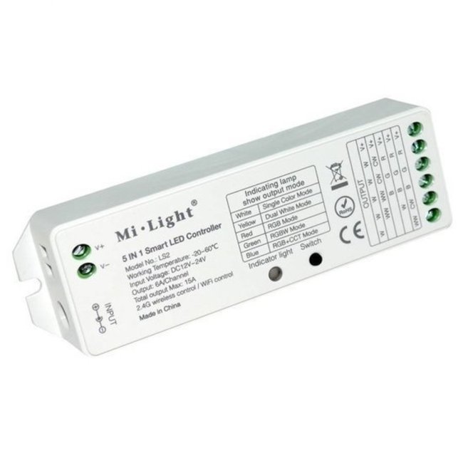 Mi-Light Controller LS2 5-in-1 Per Strisce LED 8 Zone