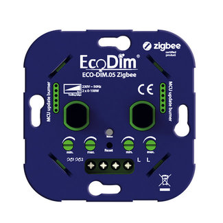 EcoDim Dimmer Smart LED a 2 pulsanti Zigbee | Da Incasso | Taglio Di Fase Discendente | 2x 0-100W