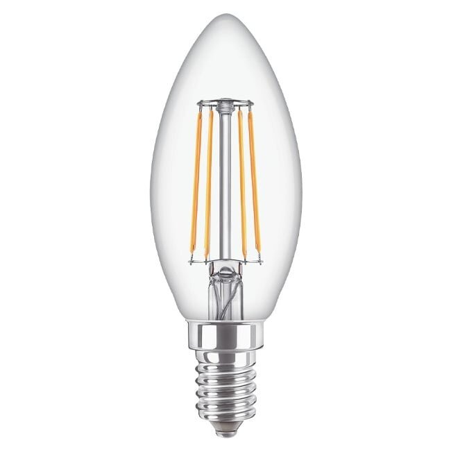 Philips Lampadina LED a Filamento E14 | Bianco Extra Caldo 2700K | 4,3W | B35 | Philips