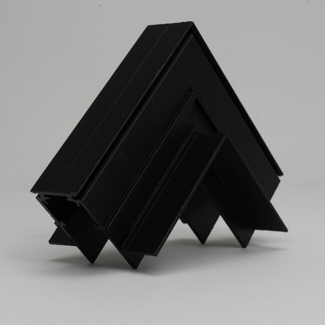 PURPL Connettore angolare 90° per binario magnetico 48V | Installazione a incasso | Dal soffitto alla parete | Nero