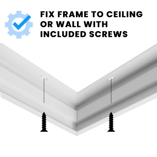 PURPL Cornice per Pannelli LED 62x62 Bianco Easy Click & Connect