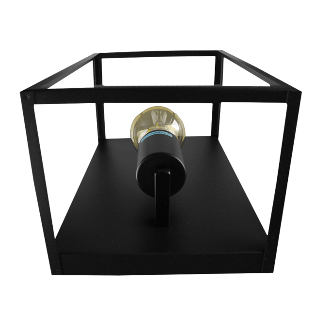 PURPL Applique da parete quadrata | Nera | Incl. Lampadina E27 - 4W - 2400K | Dimmerabile | Portalampada E27 | Design industriale