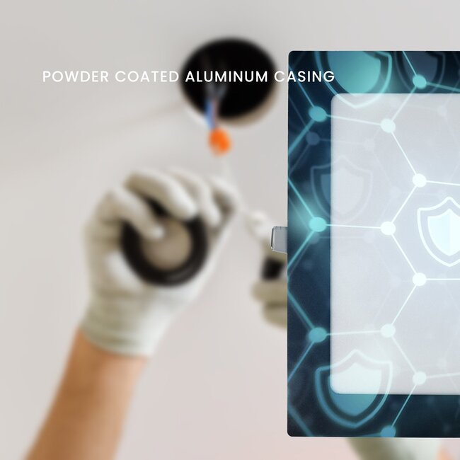 PURPL Downlight LED empotrable cuadrado Negro - 18W - 225x225mm - 3000K Blanco Cálido - IP44