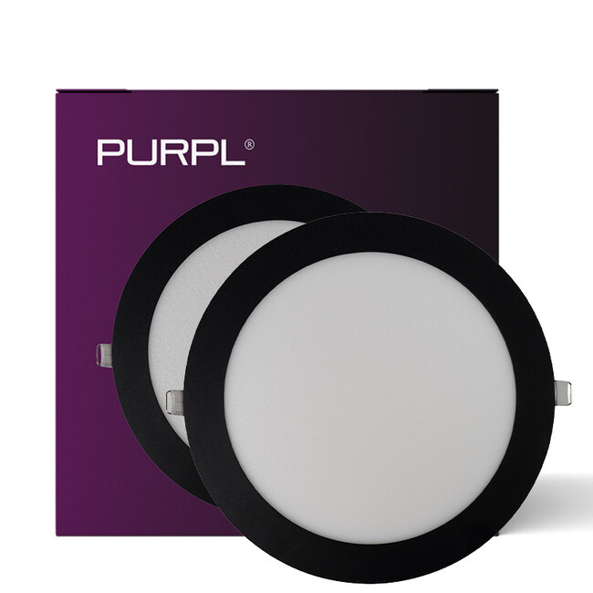 PURPL Faretto Downlight LED Tondo Incasso Nero - ø240mm - 4000K Bianco Neutro - 24W