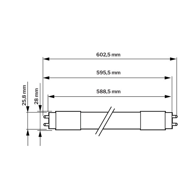 Philips Tubo LED MAS 600 mm - 8W - 865 T8 - 3 000 lm