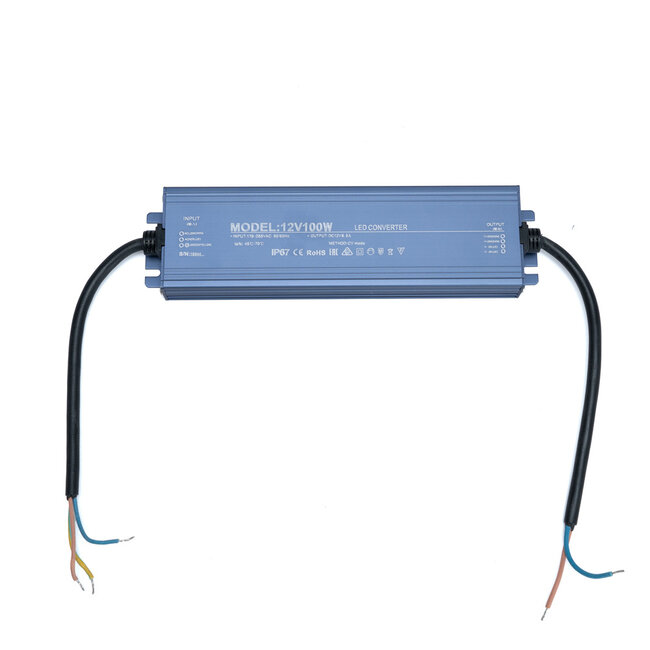 PURPL Trasformatore 12V 100W IP67 per Strisce LED (Impermeabile)