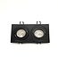 Faretto da incasso doppio GU10 - Bassa altezza d'incasso - Attacco GU10 - 175x92x25 mm - Orientabile - Alluminio - IP44 - Nero