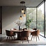 PURPL Sospensione Design 3 Lampadine - Vetro Cylindrico Ambra - Attacchi E27 - Plafoniera Rotonda