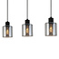 PURPL Sospensione Design Rettangolare 3 Lampadine - Vetro Fumé - Attacchi E27