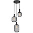 PURPL Sospensione Metallica Nera - Design a 3 Luci - Griglia Metallica - Ø35 cm - Portalampade E27