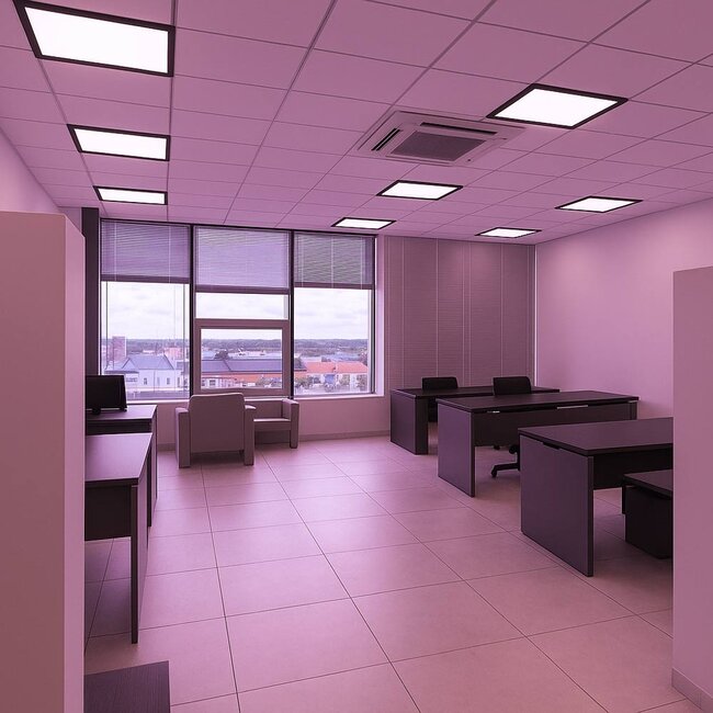 PURPL Pannello LED Retroilluminato | 60x60 | RGB+CCT (2800K-6500K) | Dimmerabile | 36W | 100 lm/W | UGR<22 | IP40 | Senza sfarfallio