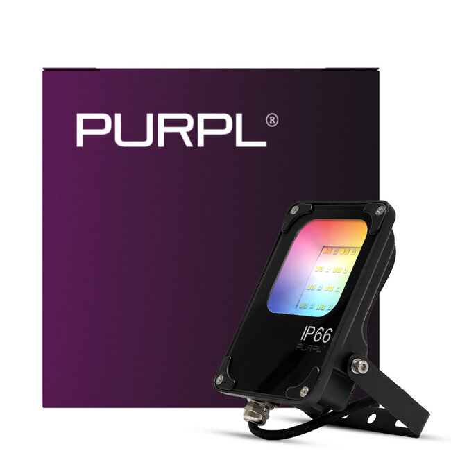 PURPL Faretto LED | 10W | 1130 lm | RGB+CCT | 2.4 GHz | IP66 | IK08 | Regolabile | FUTT05