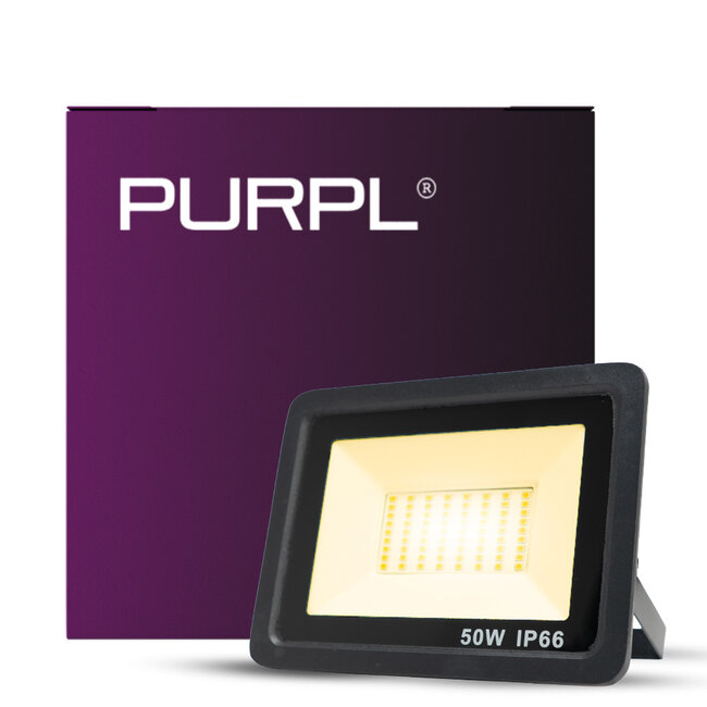 PURPL Faretto LED | 50W | 4500 lm | 3000K Bianco caldo | IP65 | IK07 | Nero
