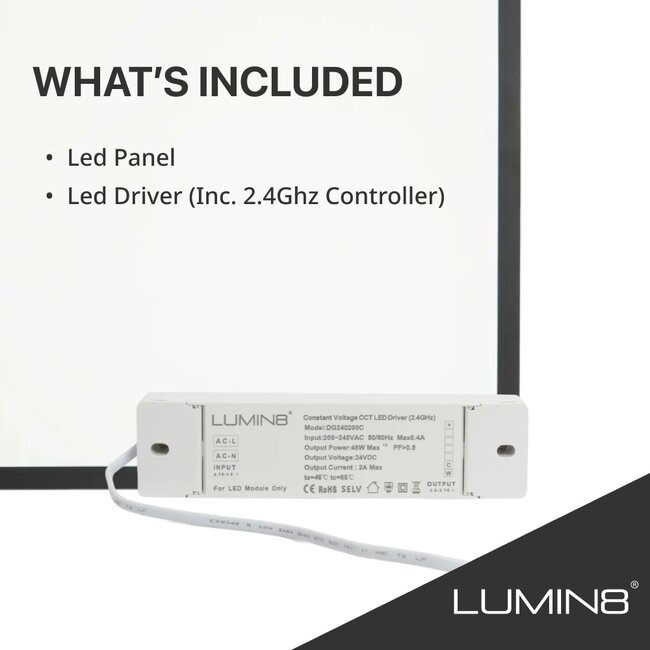 PURPL Proiettore LED Retroilluminato - 60x120 - CCT - Dimmerabile - 60W - 100 lm/W - UGR<22