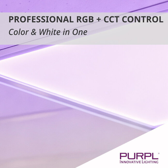 PURPL Pannello LED | 60x120 | RGB+CCT | Dimmerabile | 48W | 132 lm/W | UGR<22 | Edgelit