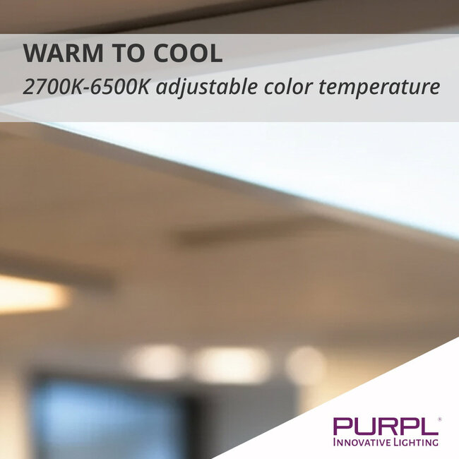 PURPL Pannello LED | 60x60 | CCT (2800K-6500K) | Dimmerabile | 36W | 120 lm/W | UGR<19 | Edgelit