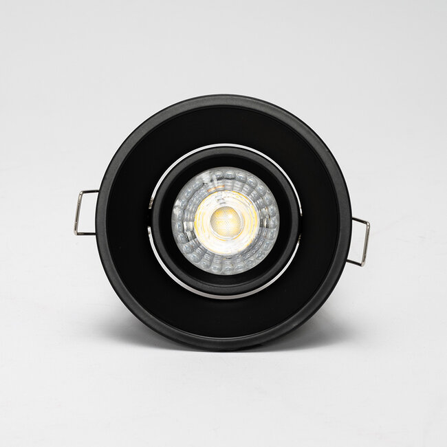 PURPL Faretto da incasso LED GU10 Inclinazione 'Charlotte' rotondo Nero Ø93mm