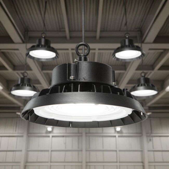 PURPL Campana LED Industriale UFO 150W - 22.500 lm - 150 lm/W - 4000K - IP65 - IK08 Regolabile 0-10V