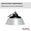 PURPL Campana LED Industriale UFO 150W - 22.500 lm - 150 lm/W - 4000K - IP65 - IK08 Regolabile 0-10V
