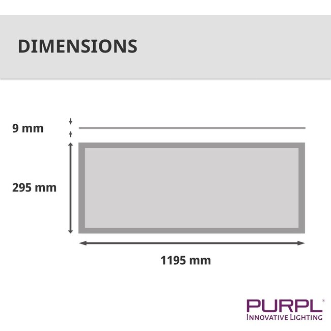 PURPL Pannello LED – 30x120 – 6000K Luce bianca fredda – 30W – 3900 lm – 130 lm/W – UGR<22 – Flicker Free – Edge-lit