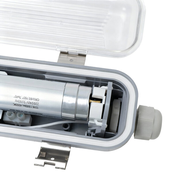 PURPL Plafoniera stagna LED | 130 cm | 15W | 1575 lm | 4000K Bianco Naturale (840) | IP65 | IK06 | Senza sfarfallio