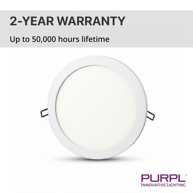 PURPL Faretto Downlight LED Incasso Tondo - 12W - ø170mm - 3000K Bianco Caldo - 1200 lm - IP20 - Bianco