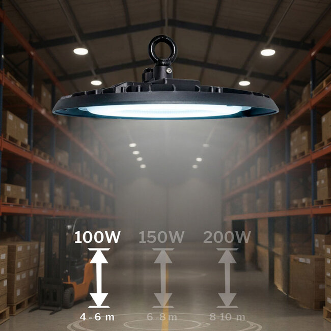 LED24 Campana LED Industriale UFO 100W - 10.000 lm - 100 lm/W - 6000K Bianco Freddo - 110° - IP65 - IK07