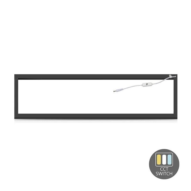 PURPL Pannello LED Frame Hollow | 30x120 | 3CCT (3000K/4000K/5000K) | 40W | 4000 lm | 100 lm/W | UGR<23 | Senza sfarfallio | Nero