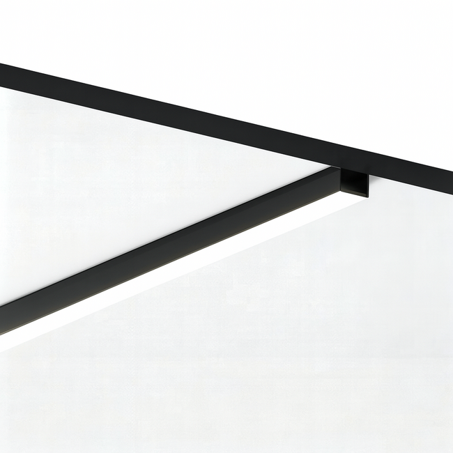 PURPL Profilo in alluminio nero da superficie per strisce LED | 1,5 m | 20x20 mm | Copertura opale | IP20 | Materiale di montaggio incluso