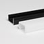 PURPL Profilo in alluminio nero da superficie per strisce LED | 1,5 m | 20x20 mm | Copertura opale | IP20 | Materiale di montaggio incluso
