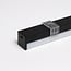 PURPL Profilo in alluminio nero da superficie per strisce LED | 1,5 m | 20x20 mm | Copertura opale | IP20 | Materiale di montaggio incluso
