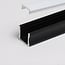 PURPL Profilo in alluminio nero da superficie per strisce LED | 1,5 m | 17,5x15 mm | Copertura opale | IP20 | Materiale di montaggio incluso